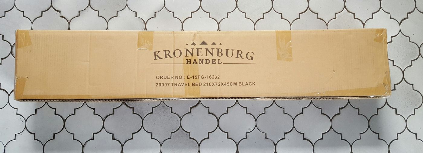 Versandkarton des Kronenburg XXL Feldbetts nach der Lieferung