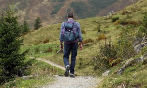 Ein Wanderer auf dem Weg